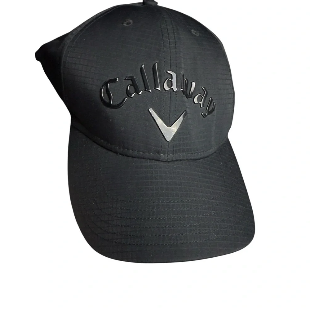 Callaway Odyssey Golf Hat Cap Black Flex Fit Embroidered Logo EUC Outdoors Hike - Picture 6 of 6